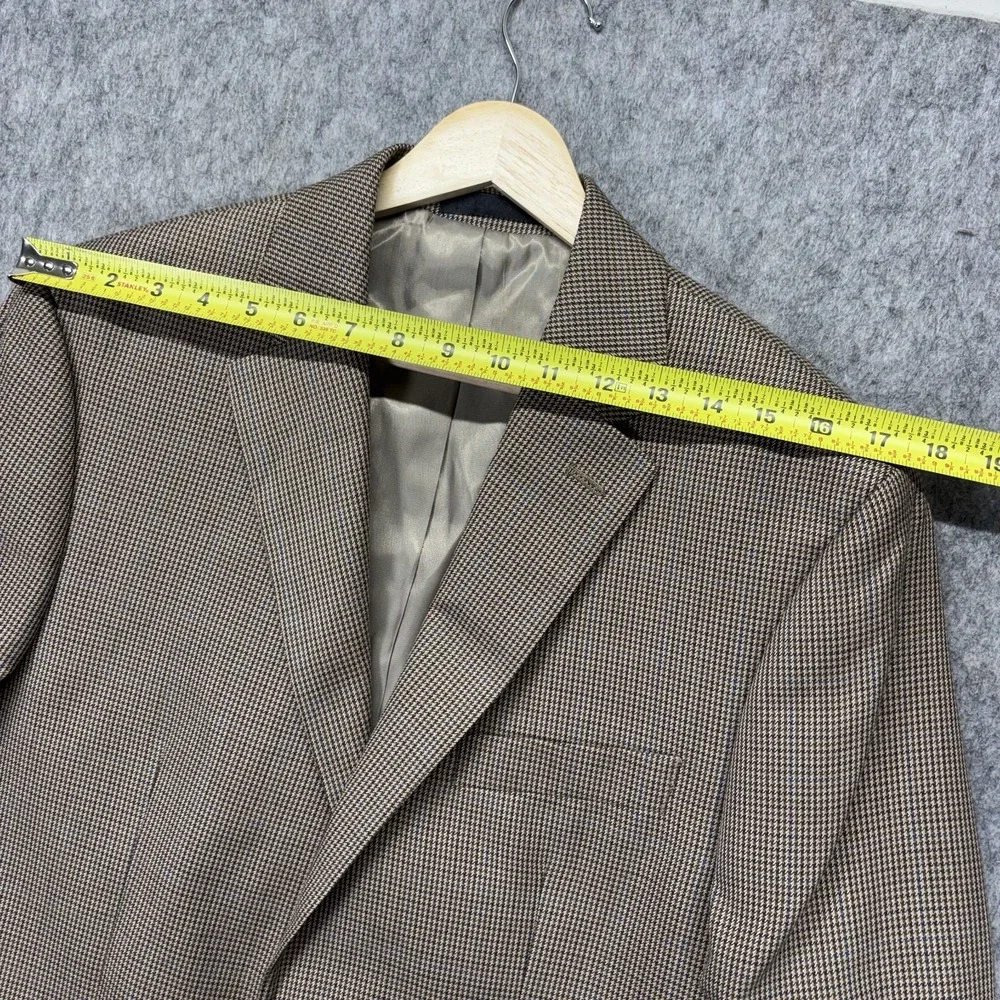 Lauern Ralph Lauren Houndstooth Blazer Men's 40R Preppy Work Sport Coat Brown